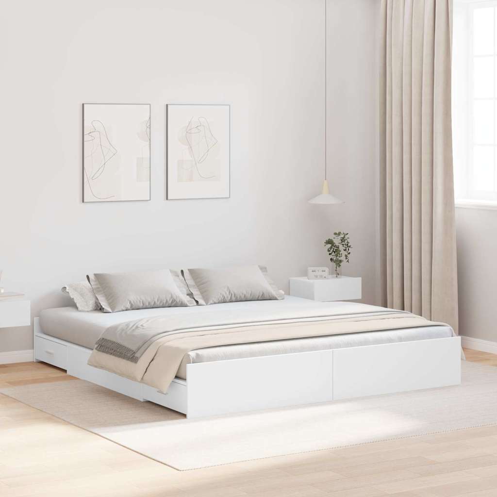 Tolles Doppelbett 200x200 cm mit Stauraum - Bettgestell - Bettrahmen - Holzbett