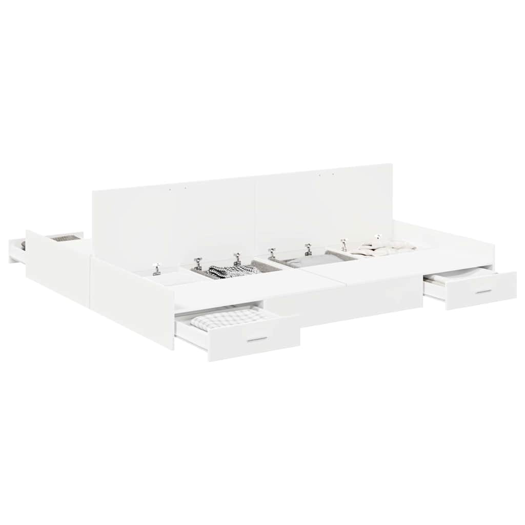 Tolles Doppelbett 200x200 cm mit Stauraum - Bettgestell - Bettrahmen - Holzbett