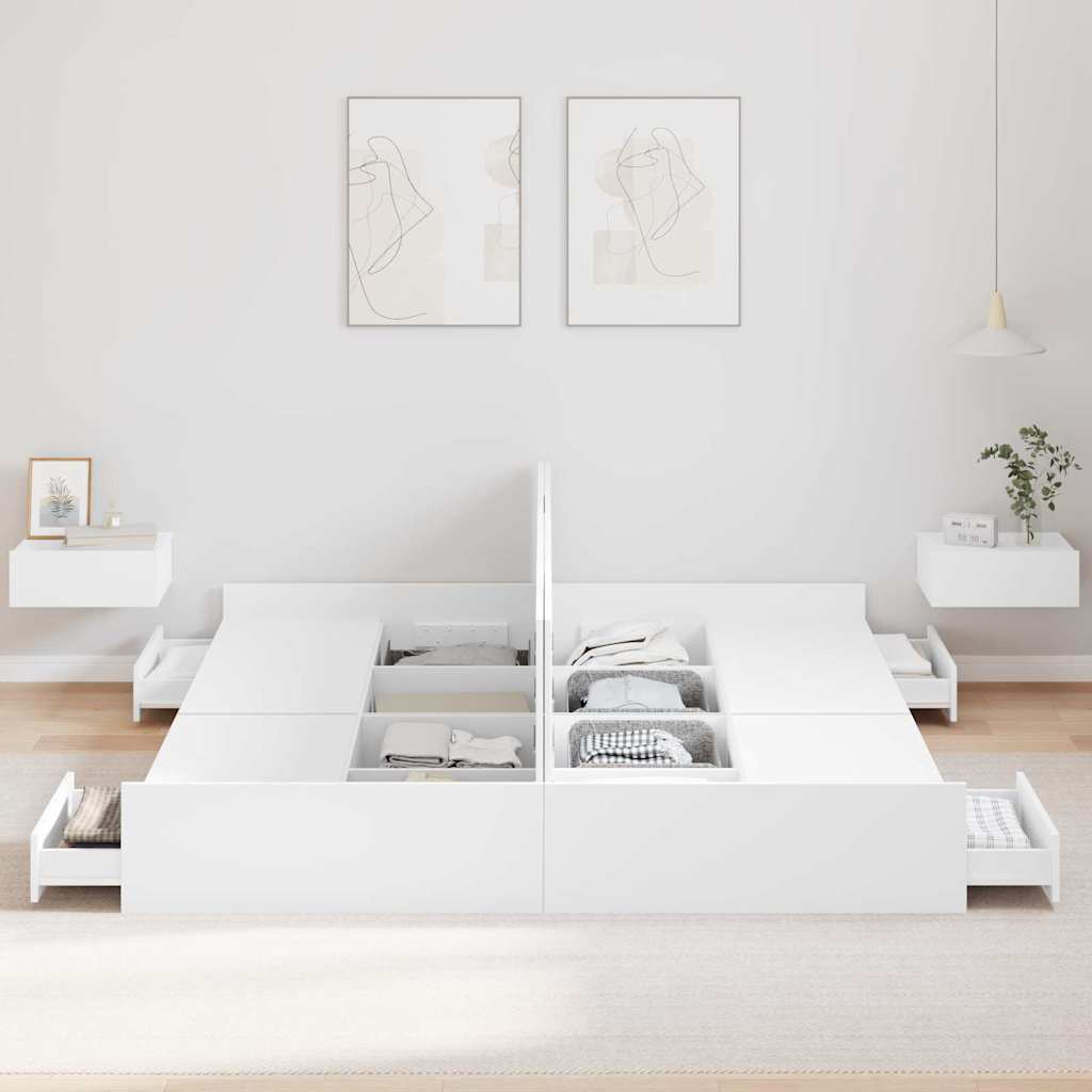 Tolles Doppelbett 200x200 cm mit Stauraum - Bettgestell - Bettrahmen - Holzbett