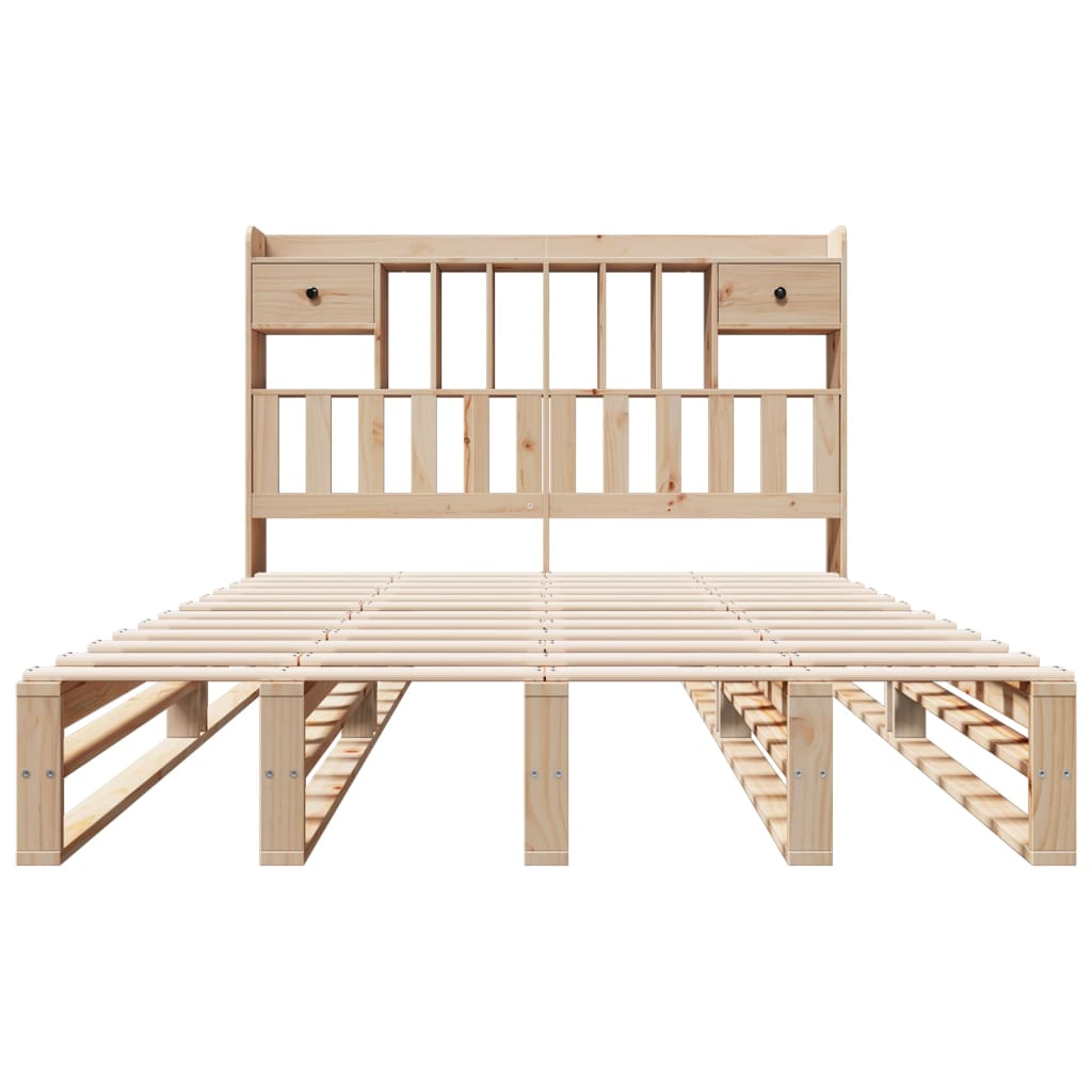 Massivholzbett mit Regal - Bettrahmen - Jugendbett - Doppelbett - 140x190 cm