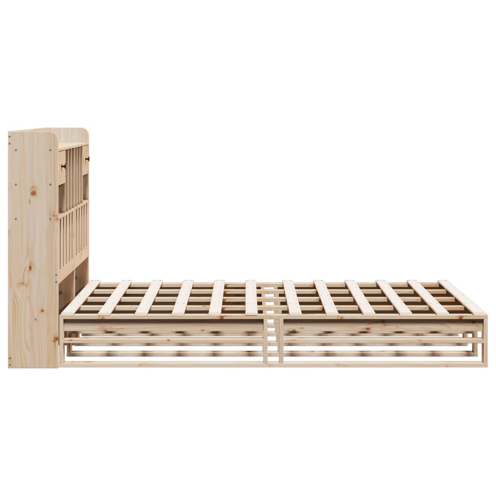 Massivholzbett mit Regal - Bettrahmen - Jugendbett - Doppelbett - 140x190 cm