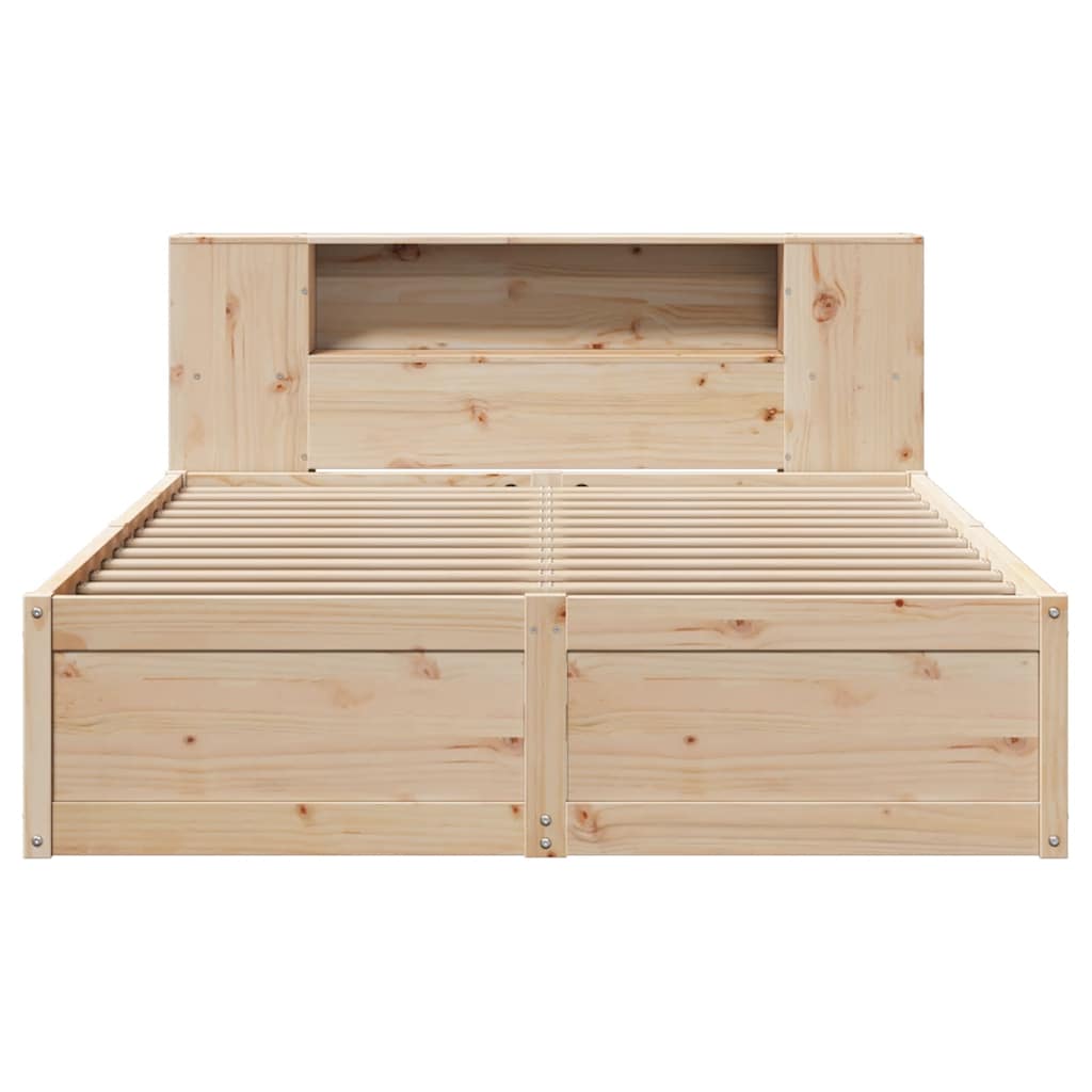 Massivholzbett - Bettrahmen - Holzbett mit Regalkopfteil - Jugendbett - 140x200