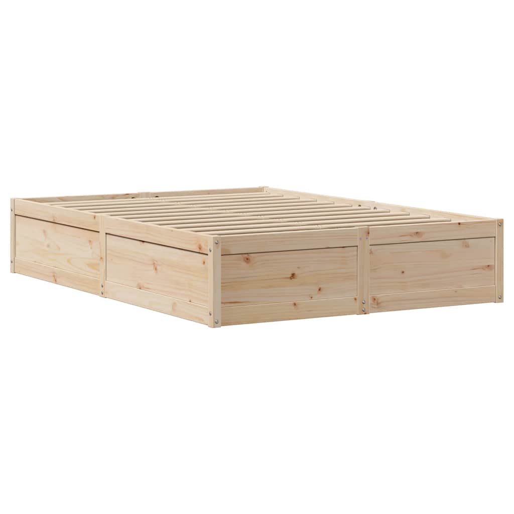 Massivholzbett - Bettrahmen - Holzbett mit Regalkopfteil - Jugendbett - 140x200