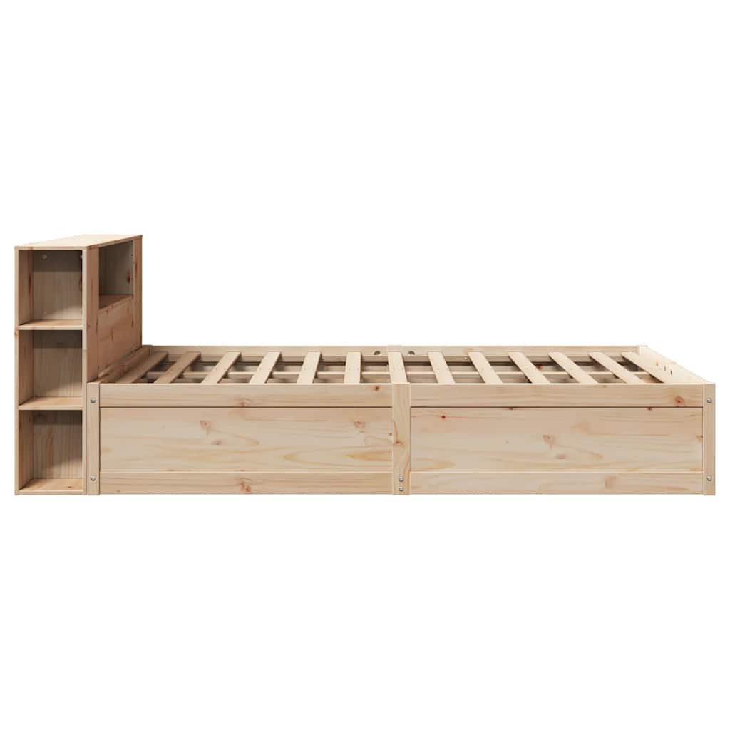 Massivholzbett - Bettrahmen - Holzbett mit Regalkopfteil - Jugendbett - 140x200