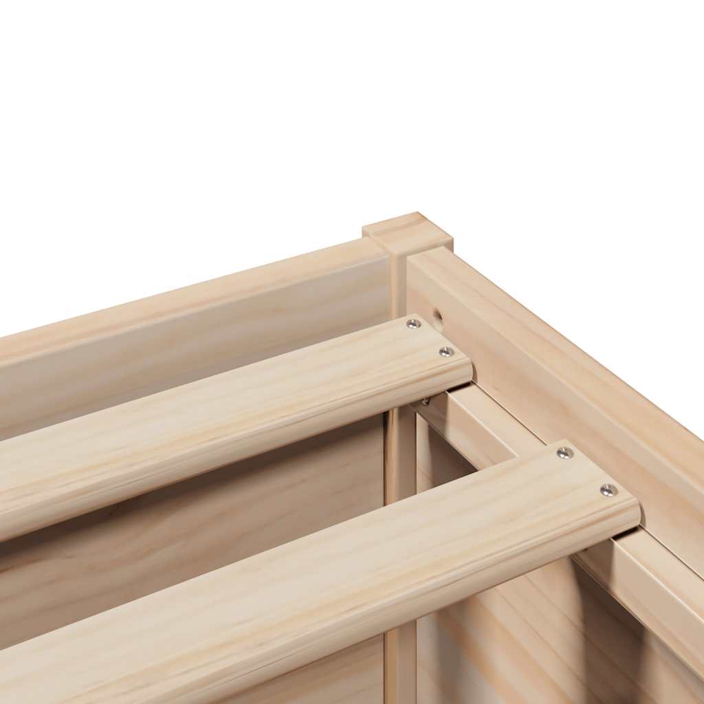 Massivholzbett - Bettrahmen - Holzbett mit Regalkopfteil - Jugendbett - 140x200
