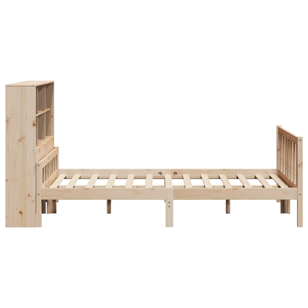 Doppelbett 160x200 cm aus Massivholz – Bettgestell mit Kopfteil-Regal & Stauraum