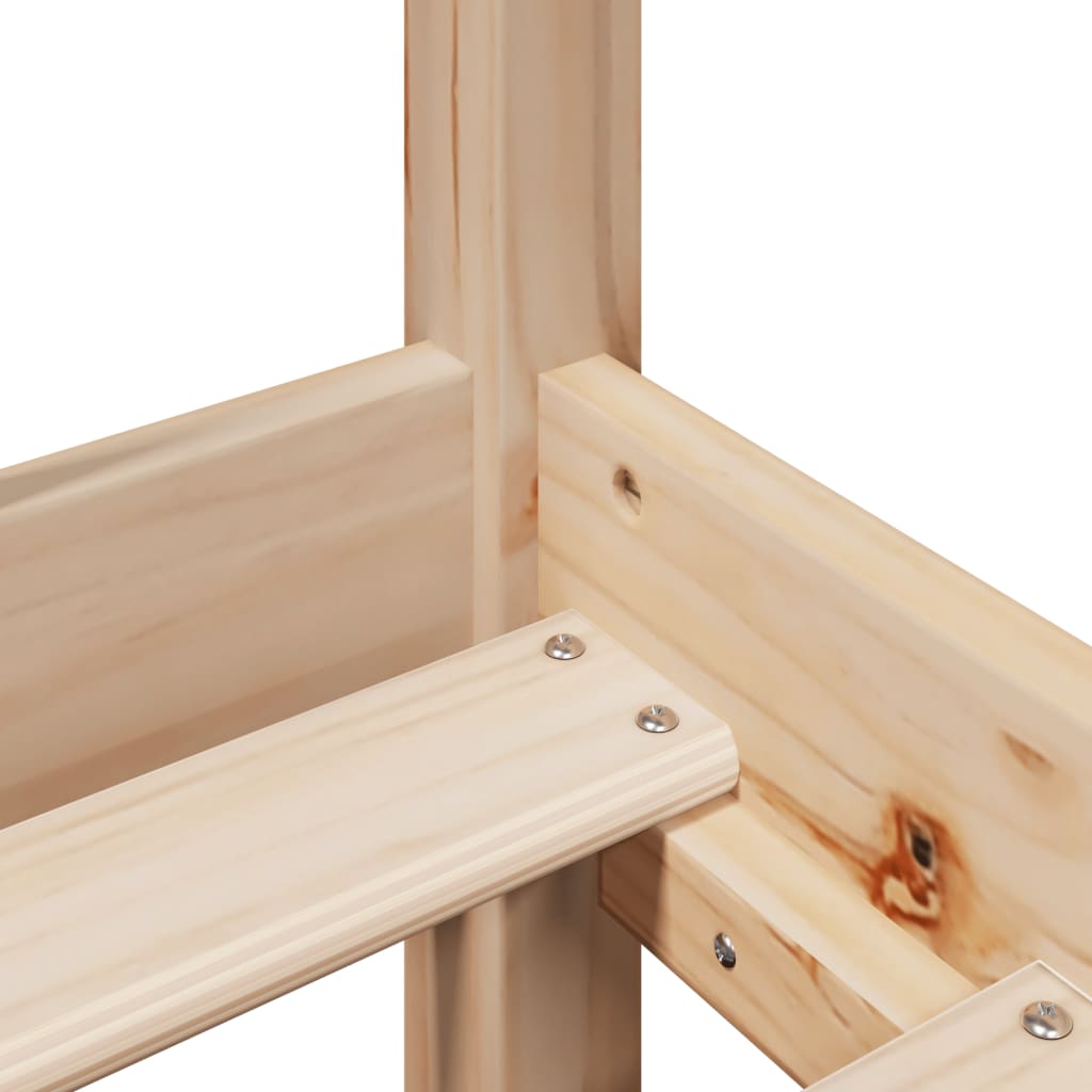 Doppelbett 160x200 cm aus Massivholz – Bettgestell mit Kopfteil-Regal & Stauraum