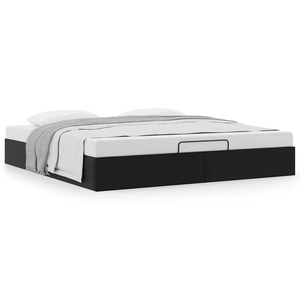 Ottomanbett 180x200 cm aus Kunstleder - Bettgestell - Doppelbett - Designbett