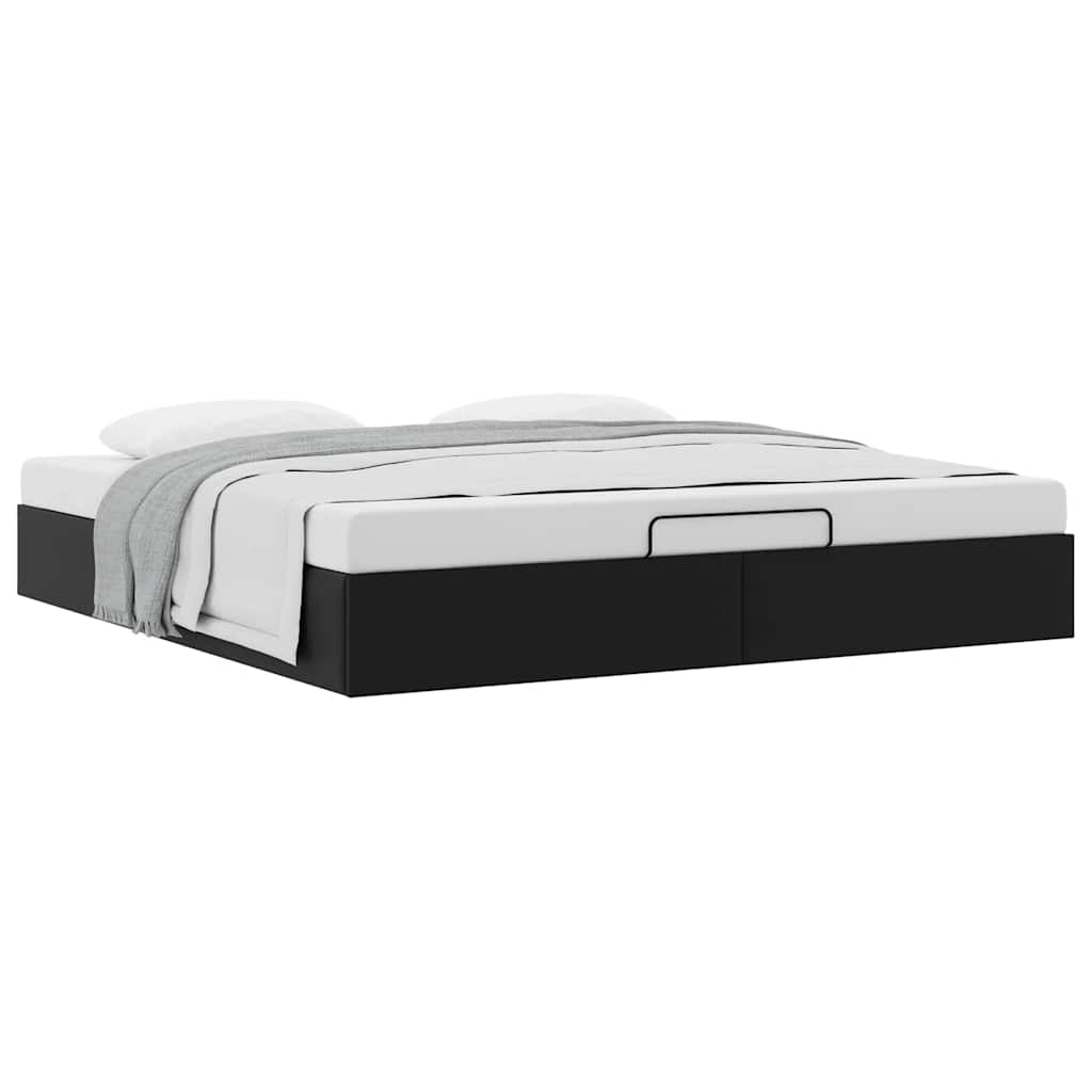 Ottomanbett 180x200 cm aus Kunstleder - Bettgestell - Doppelbett - Designbett