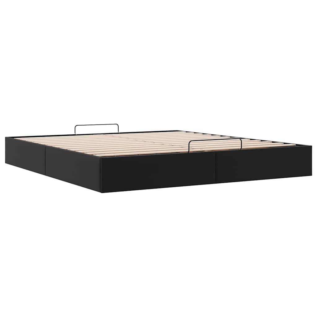 Ottomanbett 180x200 cm aus Kunstleder - Bettgestell - Doppelbett - Designbett