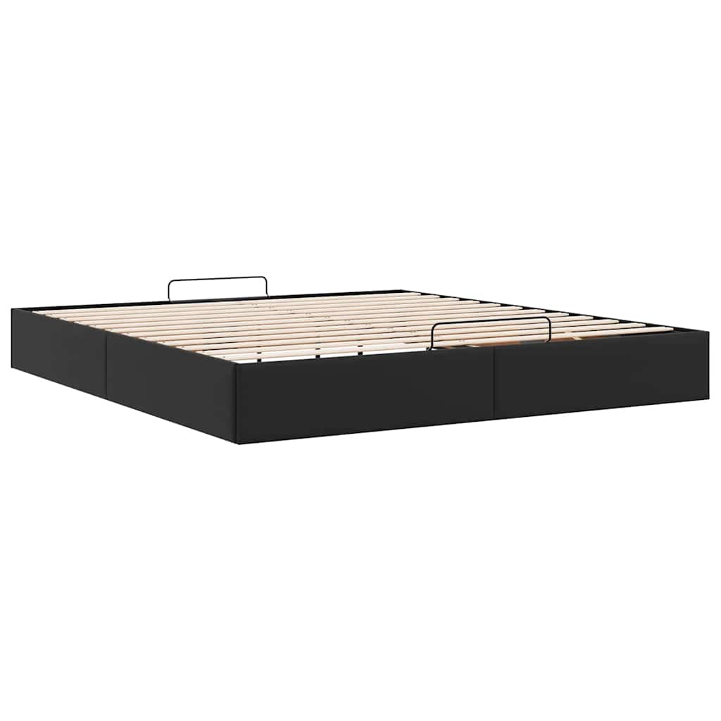 Ottomanbett 180x200 cm aus Kunstleder - Bettgestell - Doppelbett - Designbett