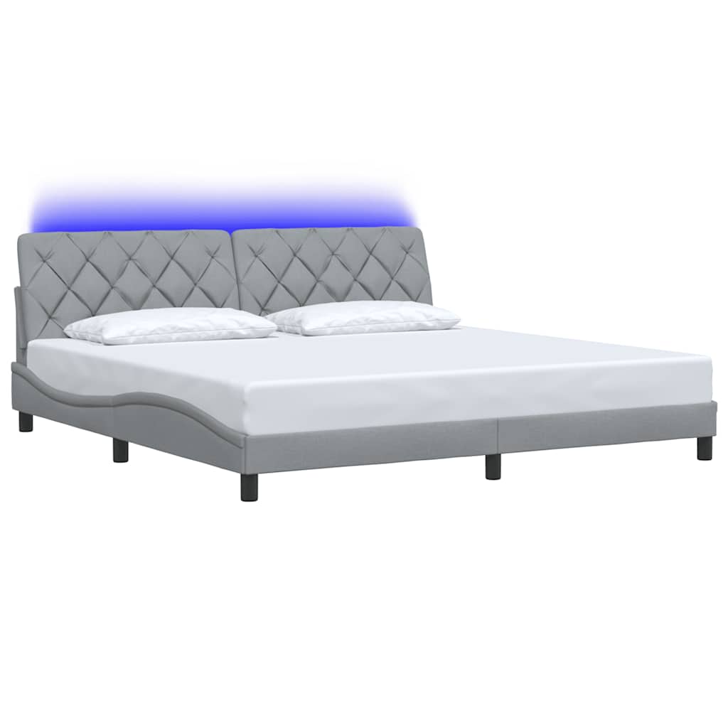 Modernes Bettgestell mit LED - Bettrahmen - Doppelbett - Polsterbett - 200x200cm