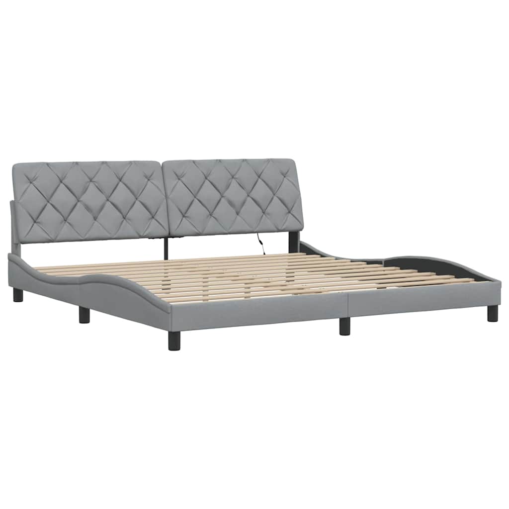 Modernes Bettgestell mit LED - Bettrahmen - Doppelbett - Polsterbett - 200x200cm