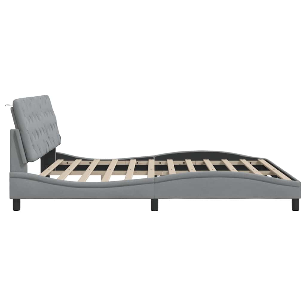 Modernes Bettgestell mit LED - Bettrahmen - Doppelbett - Polsterbett - 200x200cm