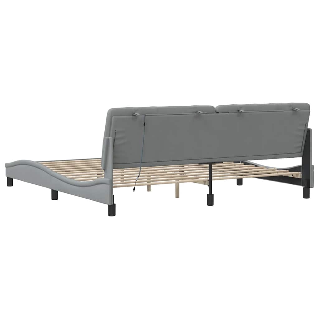 Modernes Bettgestell mit LED - Bettrahmen - Doppelbett - Polsterbett - 200x200cm