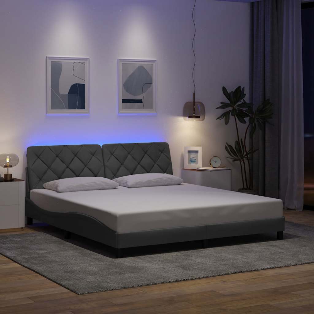 TOP Bettgestell mit LED-Beleuchtung - Doppelbett - Bettrahmen - 180x200 cm