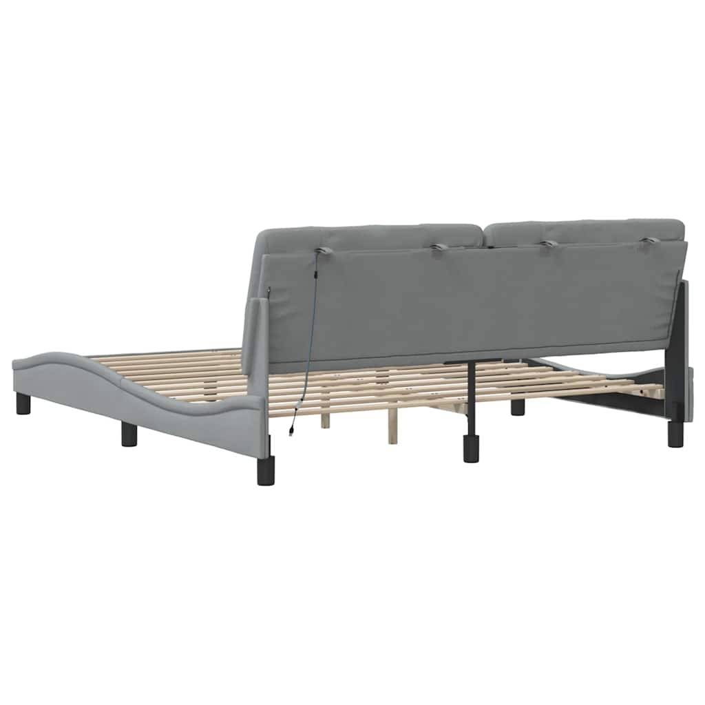 TOP Bettgestell mit LED-Beleuchtung - Doppelbett - Bettrahmen - 180x200 cm