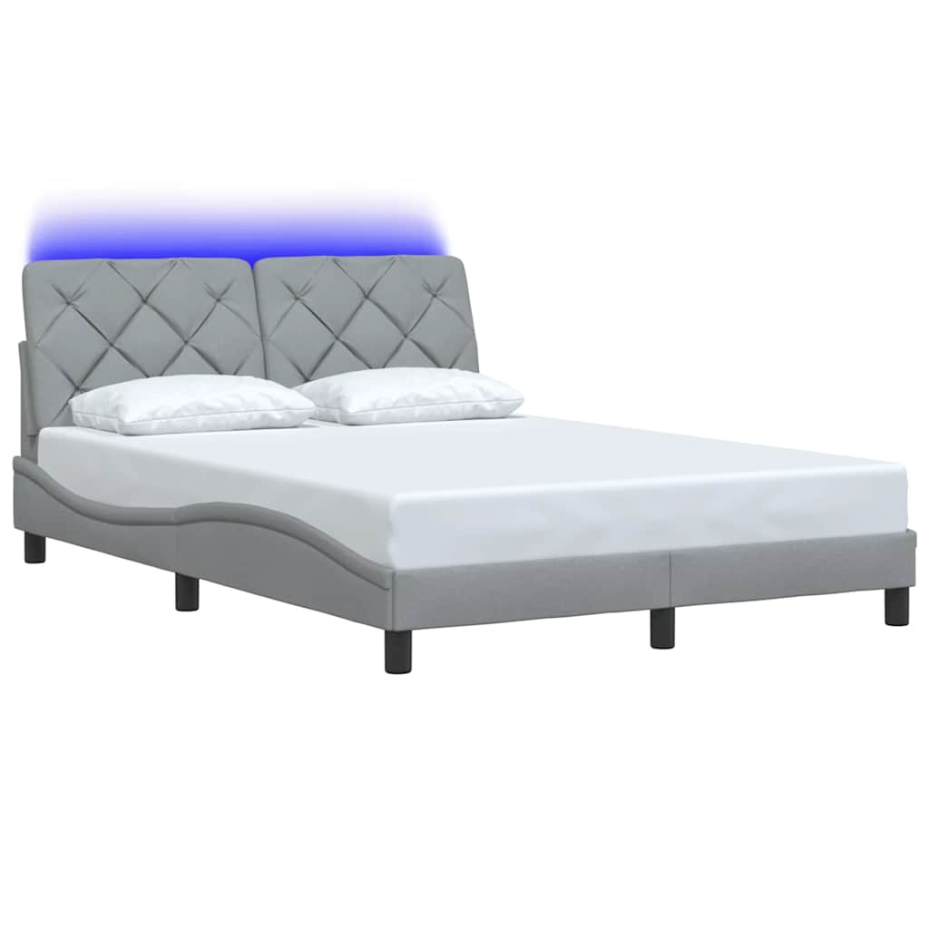 Bettgestell mit LED - Polsterbett - Bettrahmen - Doppelbett - 140x200 cm