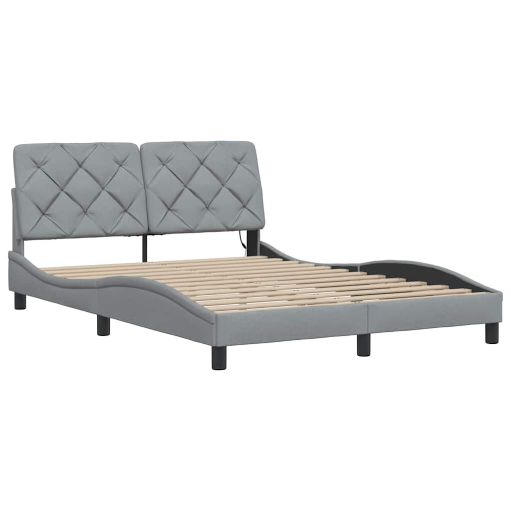 Bettgestell mit LED - Polsterbett - Bettrahmen - Doppelbett - 140x200 cm