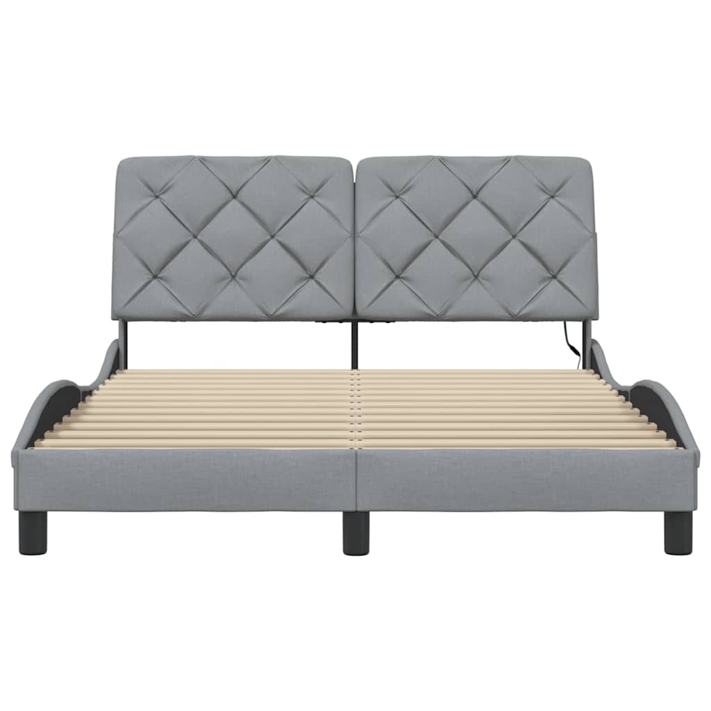 Bettgestell mit LED - Polsterbett - Bettrahmen - Doppelbett - 140x200 cm