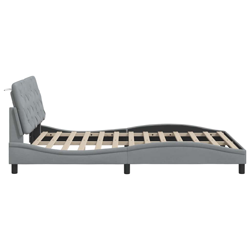 Bettgestell mit LED - Polsterbett - Bettrahmen - Doppelbett - 140x200 cm