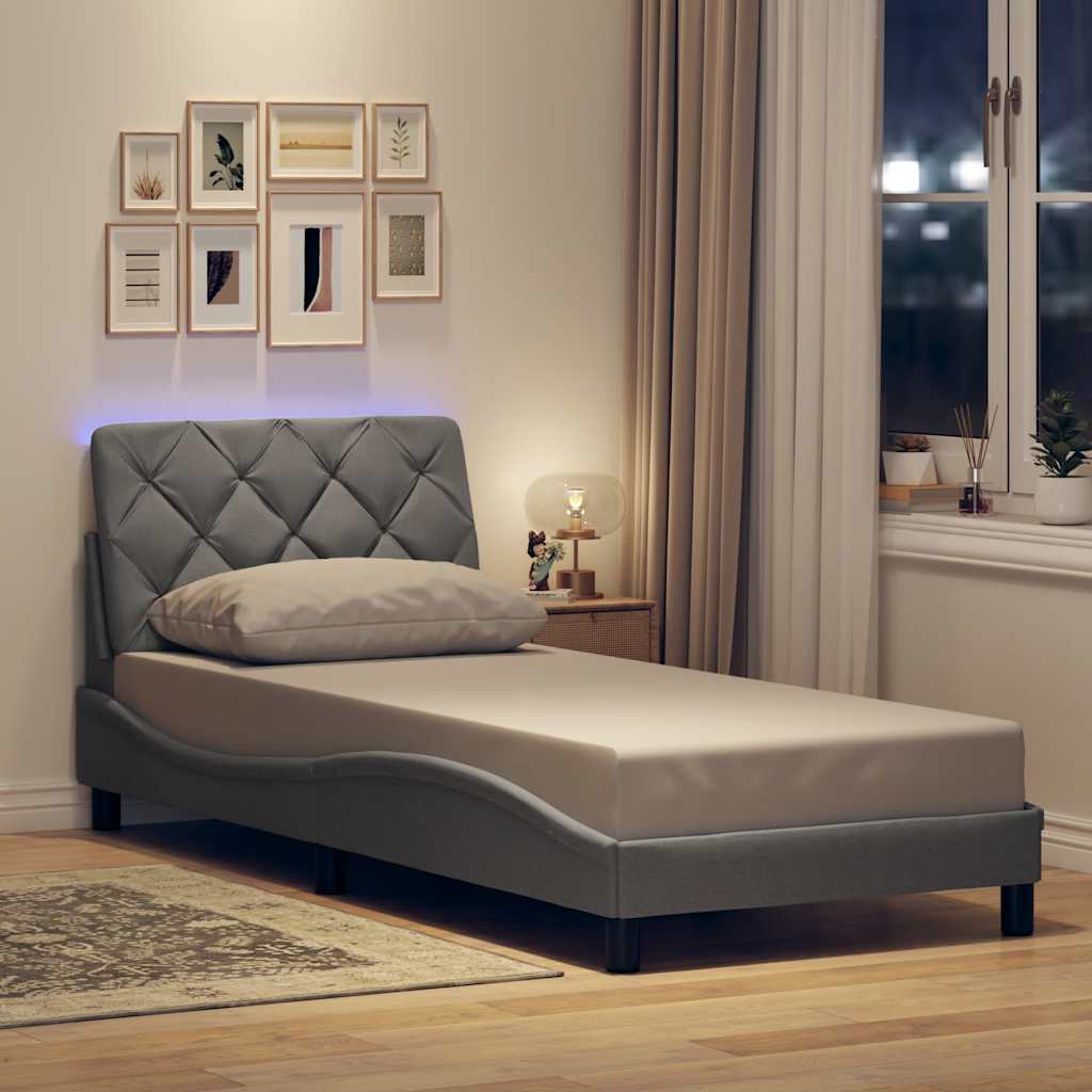Moderne Bettgestell mit LED-Beleuchtung - 80x200 cm - Jugendbett - Einzelbett