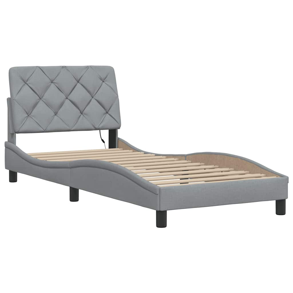 Moderne Bettgestell mit LED-Beleuchtung - 80x200 cm - Jugendbett - Einzelbett
