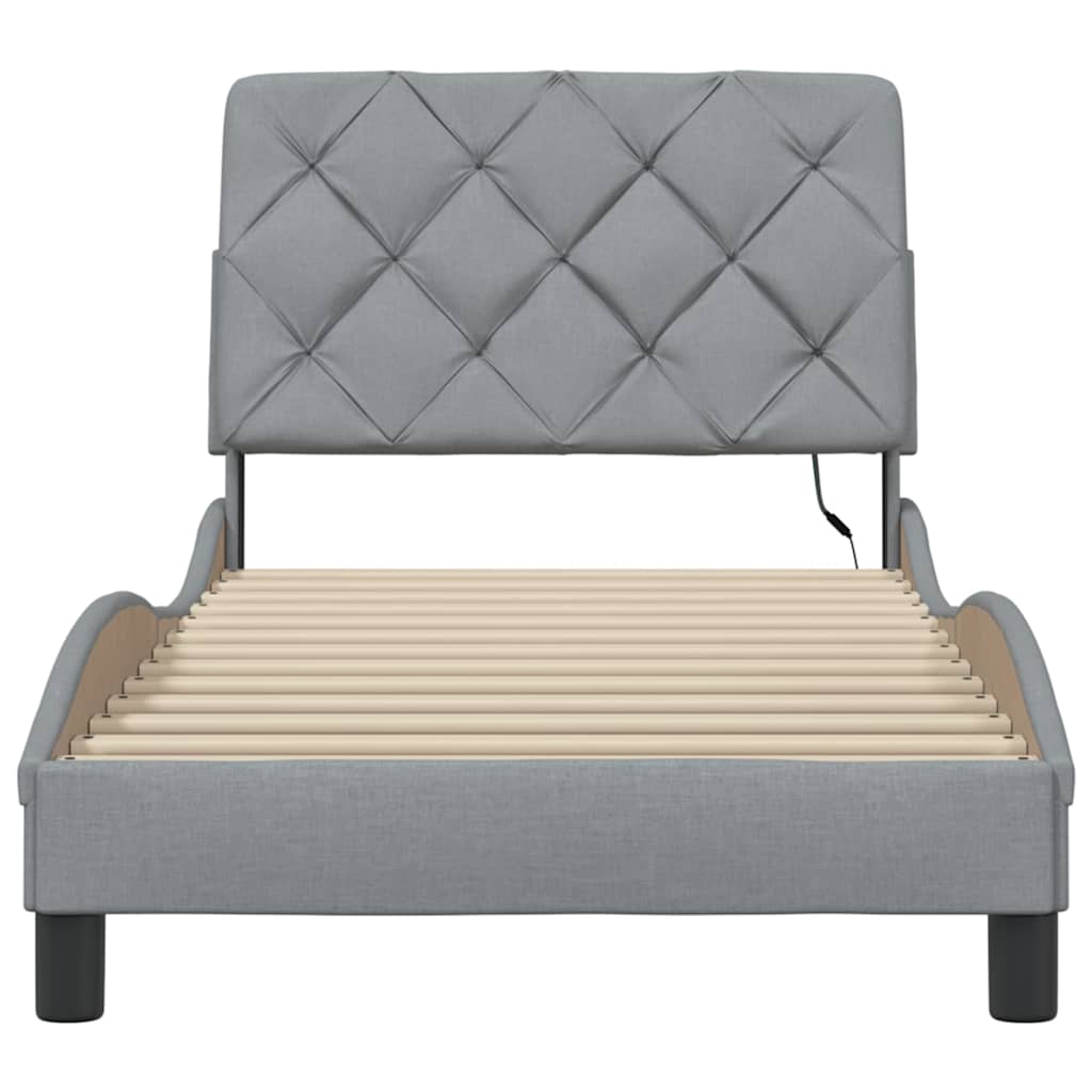 Moderne Bettgestell mit LED-Beleuchtung - 80x200 cm - Jugendbett - Einzelbett