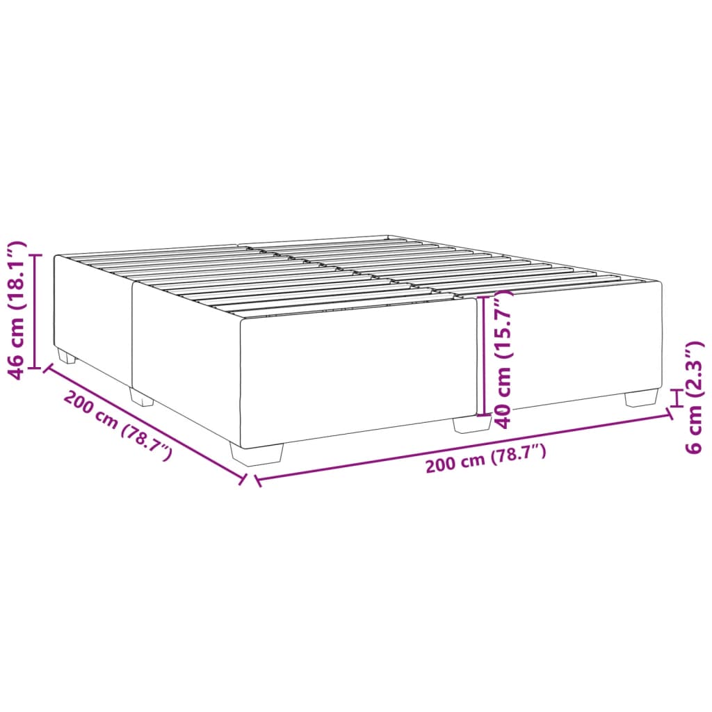 Doppelbett 200x200 cm - Bettrahmen - Polsterbett - Kunstleder - Bettgestell