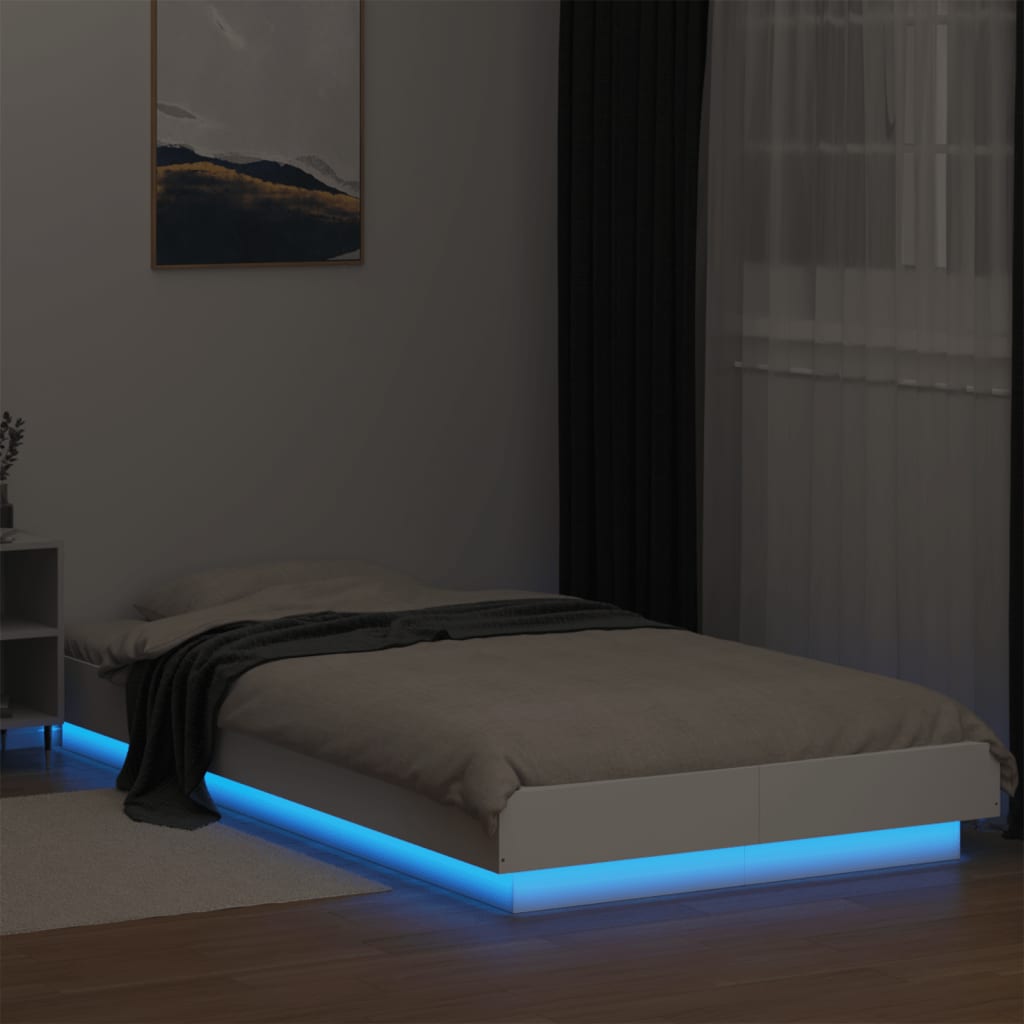 Tolles Einzelbett 75x190 cm mit LED-Beleuchtung - Bettrahmen in versch. Farben