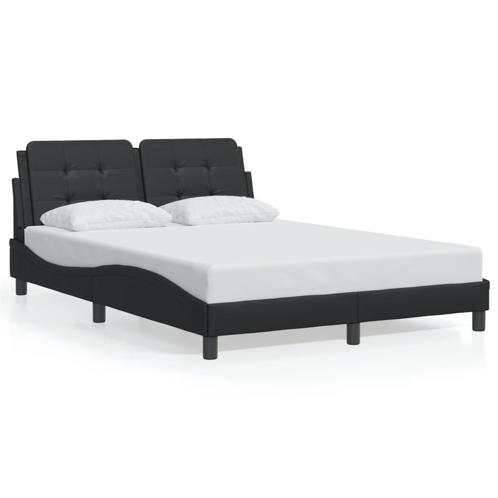 Design-Bettgestell mit LED - Doppelbett - Bettrahmen - Polsterbett - 140x200 cm