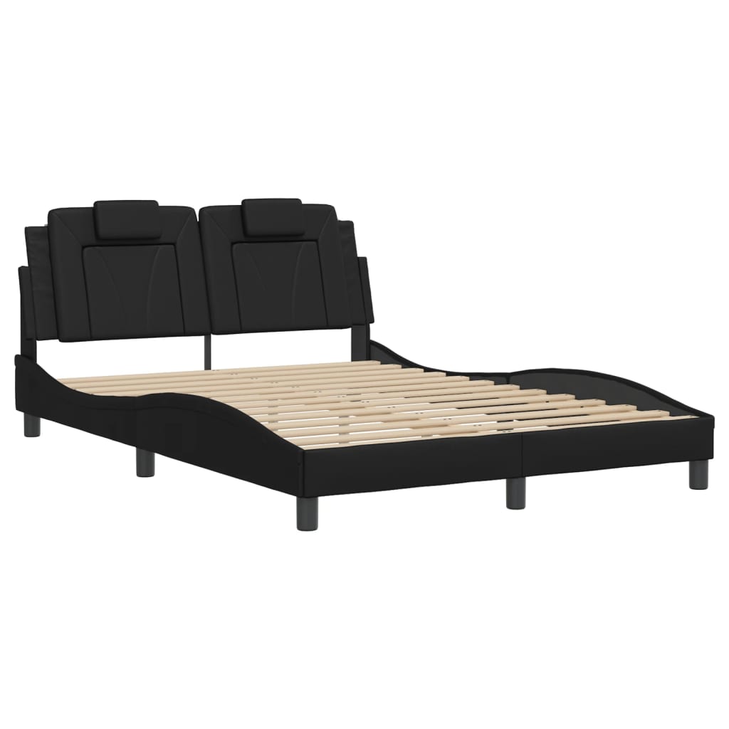 Elegantes Bettgestell mit LED-Beleuchtung - Polsterbett - Kunstleder - 140x200cm