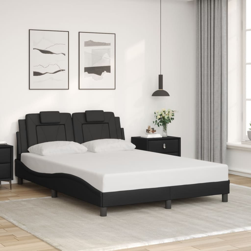 Elegantes Bettgestell mit LED-Beleuchtung - Polsterbett - Kunstleder - 140x200cm