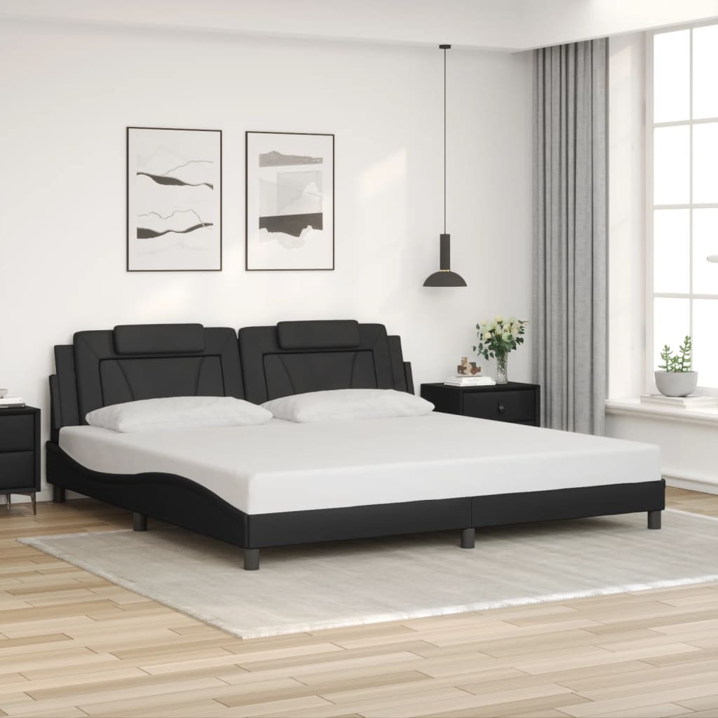 LED-Bett 200x200 cm aus Kunstleder – modernes Bettgestell mit Komfort und Design