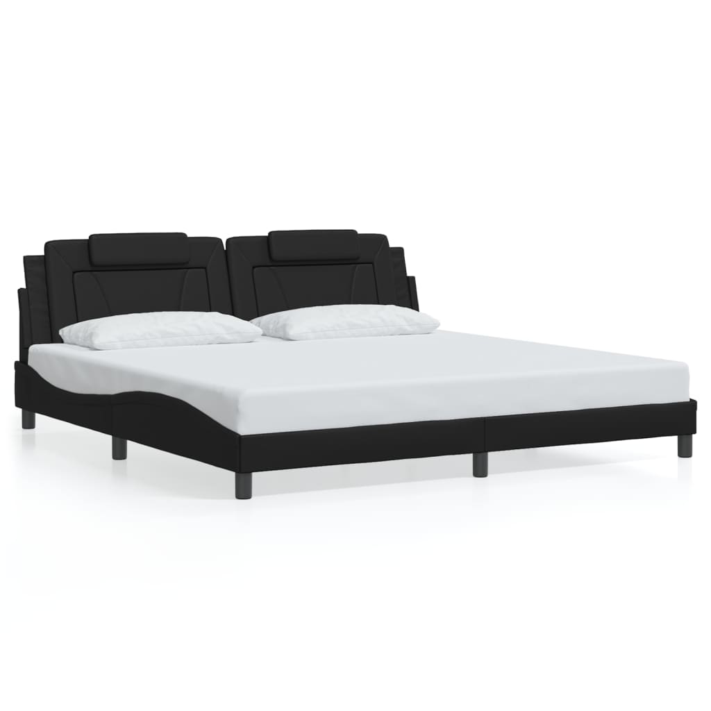 LED-Bett 200x200 cm aus Kunstleder – modernes Bettgestell mit Komfort und Design