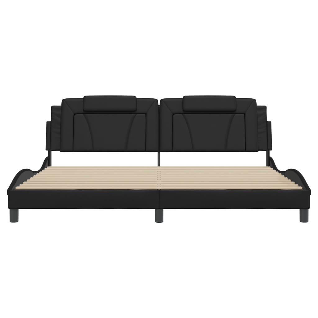 LED-Bett 200x200 cm aus Kunstleder – modernes Bettgestell mit Komfort und Design