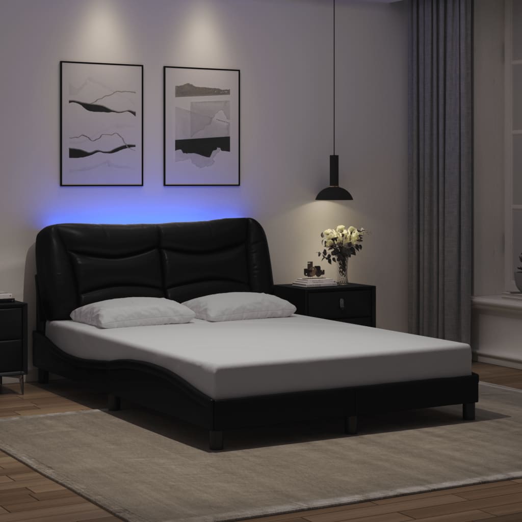 Modernes LED-Bett - Bettrahmen - Doppelbett - Polsterbett - Havar - 140x200 cm