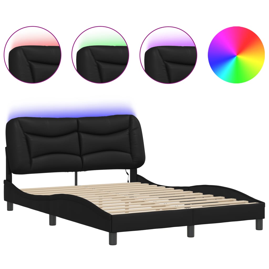 Modernes LED-Bett - Bettrahmen - Doppelbett - Polsterbett - Havar - 140x200 cm