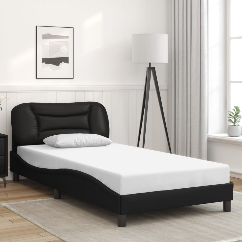 Modernes Bettgestell aus Kunstleder mit LED-Beleuchtung - Bettrahmen - 100x200cm
