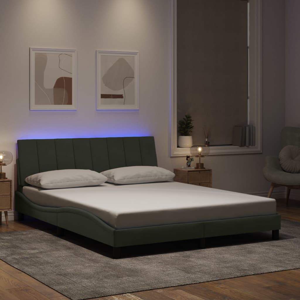 Designer-Bett 160x200 cm mit LED-Beleuchtung - Bettrahmen - modernes Doppelbett