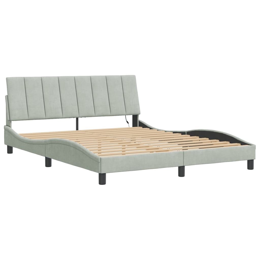 Designer-Bett 160x200 cm mit LED-Beleuchtung - Bettrahmen - modernes Doppelbett