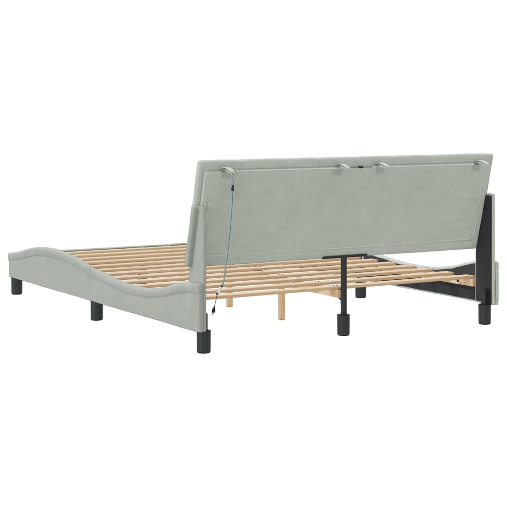 Designer-Bett 160x200 cm mit LED-Beleuchtung - Bettrahmen - modernes Doppelbett