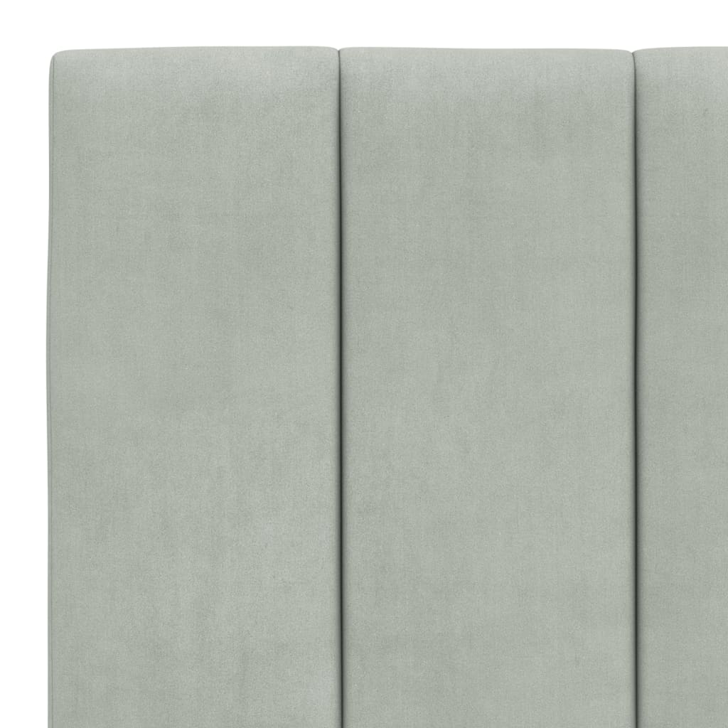 Stilvolles Bettgestell - LED-Beleuchtung - 180 x 200 cm - Doppelbett - Samtbezug