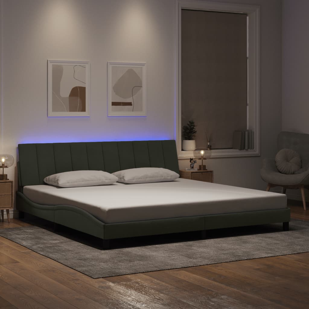 NEU Bettgestell mit LED ohne Matratze - Doppelbett - Bettrahmen - 200x200 cm