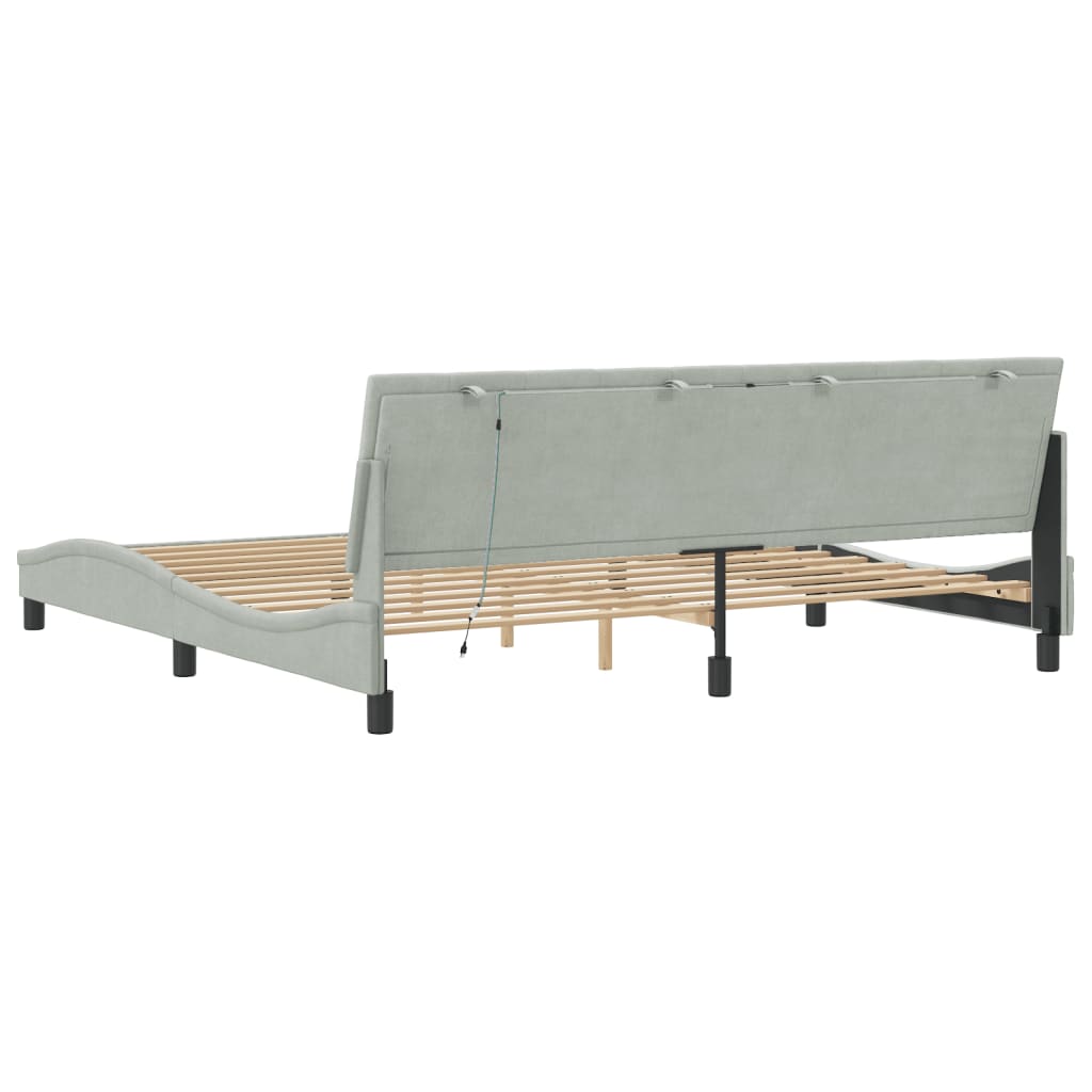 NEU Bettgestell mit LED ohne Matratze - Doppelbett - Bettrahmen - 200x200 cm