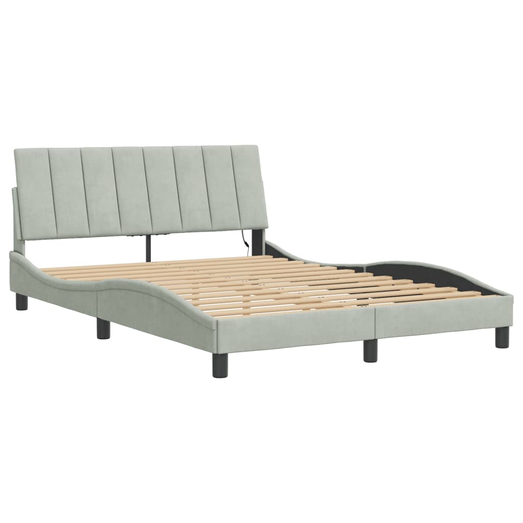 Design Bettgestell mit LED - Polsterbett - Doppelbett - Bettrahmen - 140x190 cm