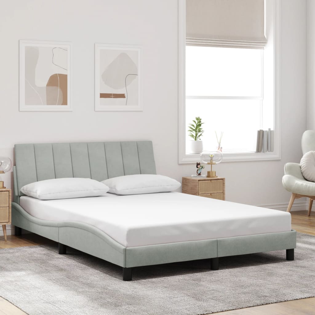 Design Bettgestell mit LED - Polsterbett - Doppelbett - Bettrahmen - 140x190 cm