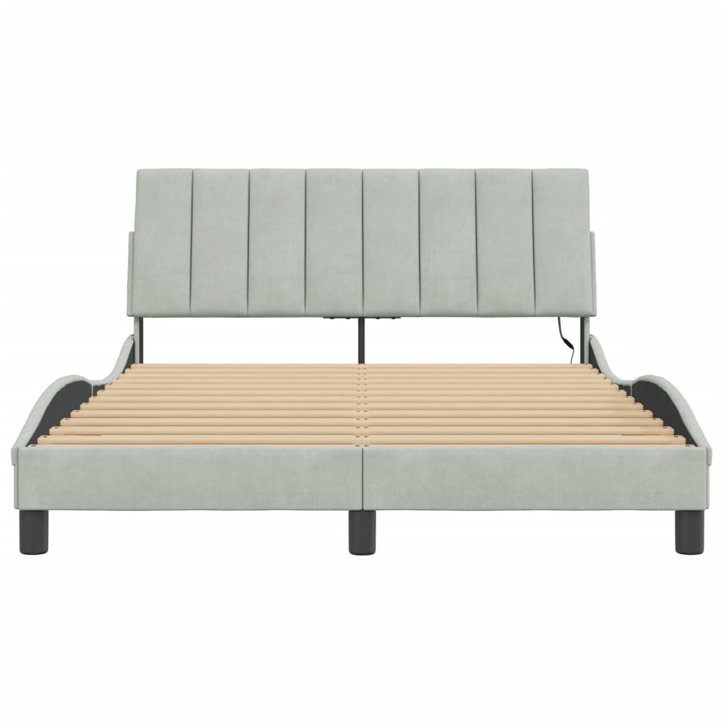Design Bettgestell mit LED - Polsterbett - Doppelbett - Bettrahmen - 140x190 cm