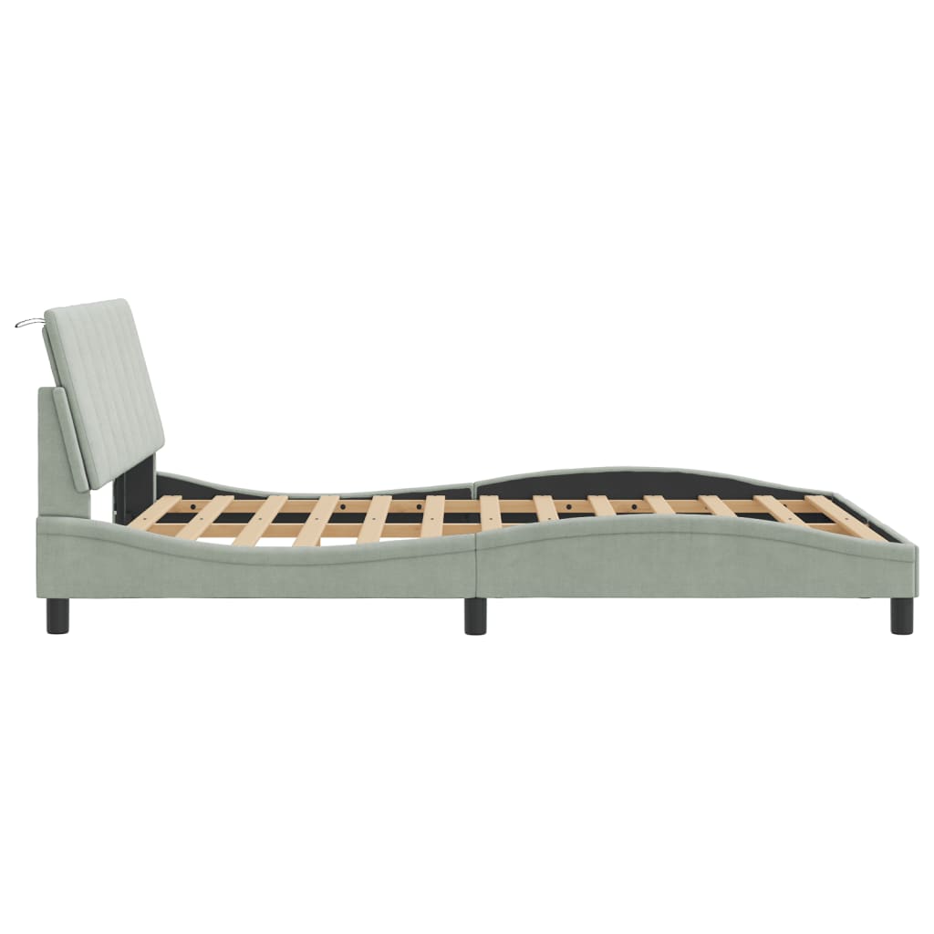 Design Bettgestell mit LED - Polsterbett - Doppelbett - Bettrahmen - 140x190 cm