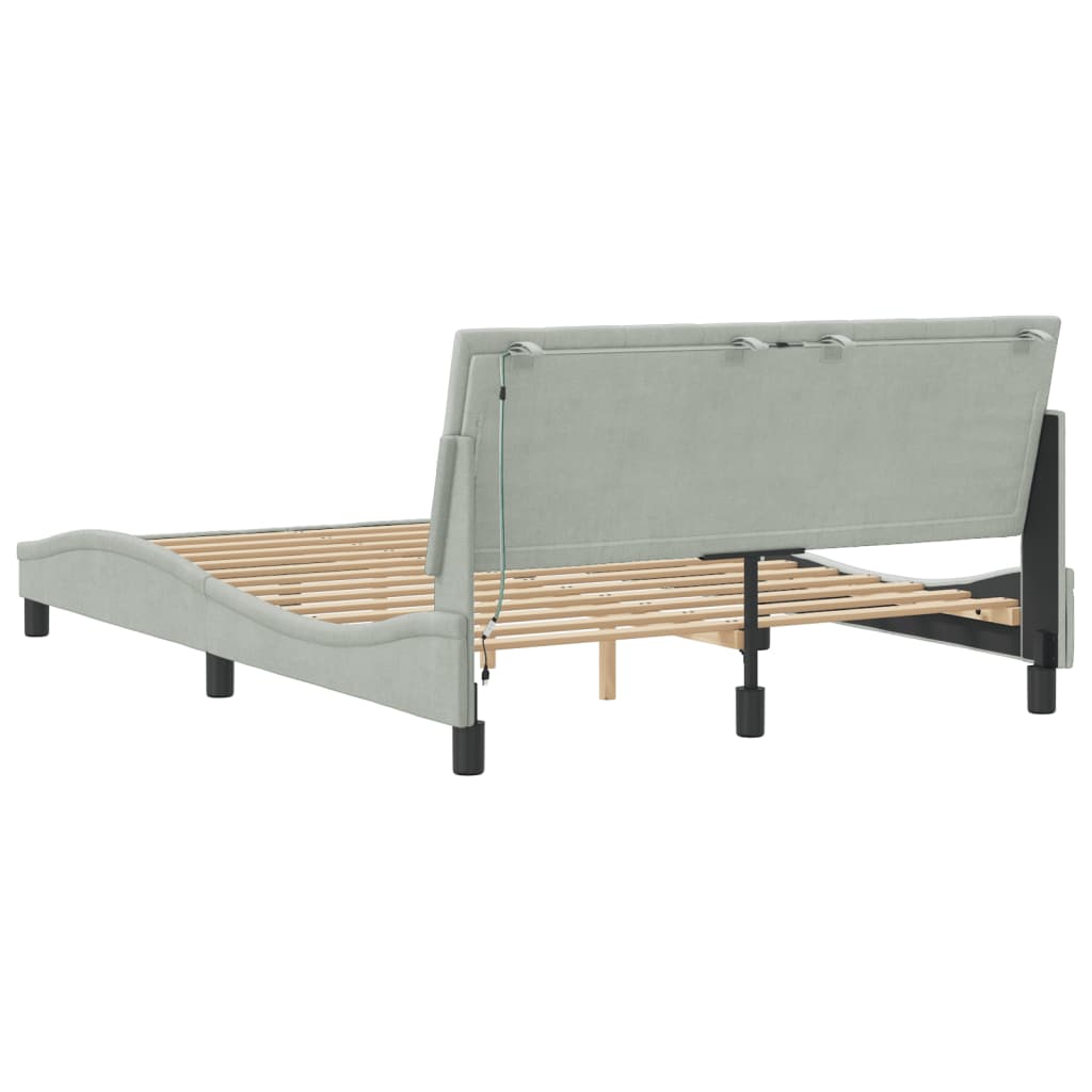 Design Bettgestell mit LED - Polsterbett - Doppelbett - Bettrahmen - 140x190 cm